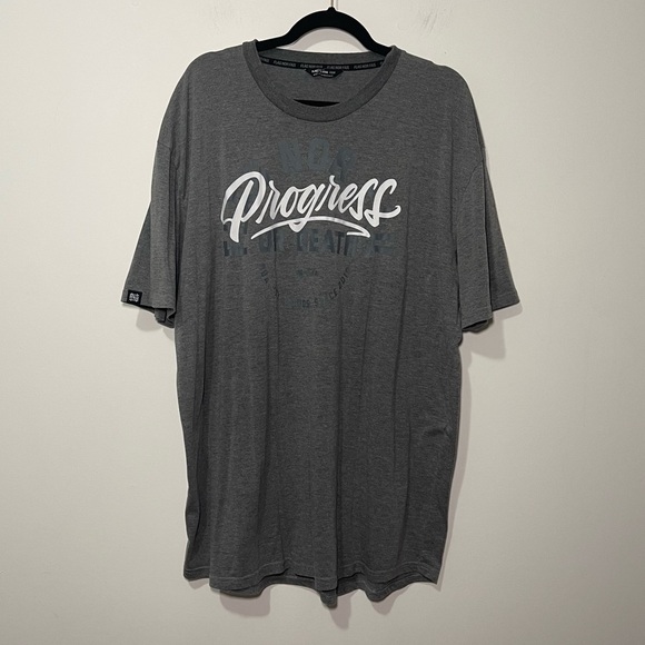 flag nor fail Other - Flag Nor Fail men’s Gray “Progress or Death” Graphic performance T-Shirt Size 3X